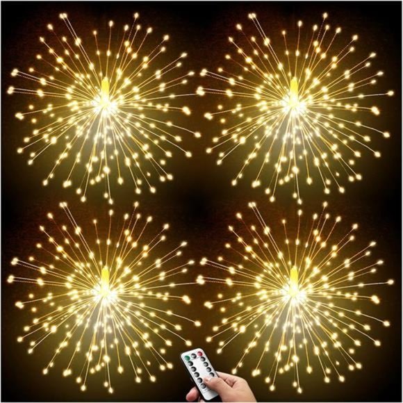 4 Pack Firework Lights Led Copper Wire 8 Modes Battery Operated Hanging Ceiling - Picture 1 of 6